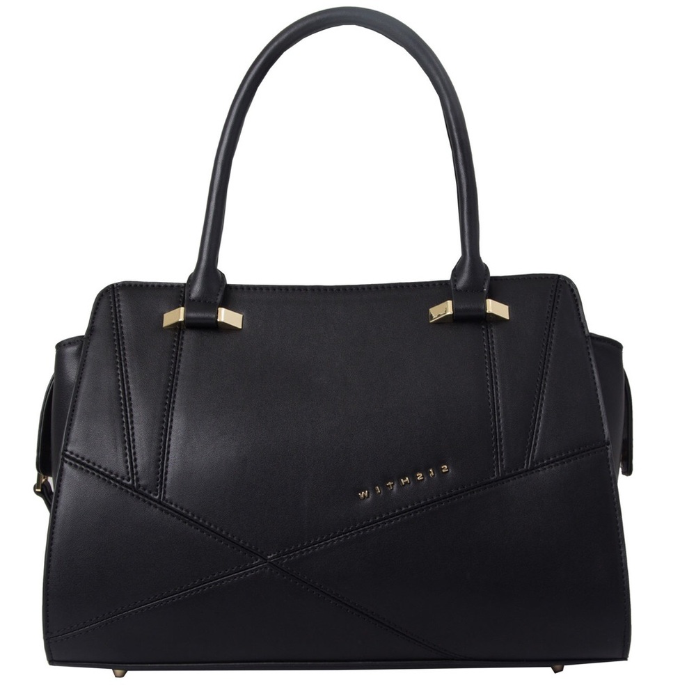 WITH 212 Black Satchel Purse like new